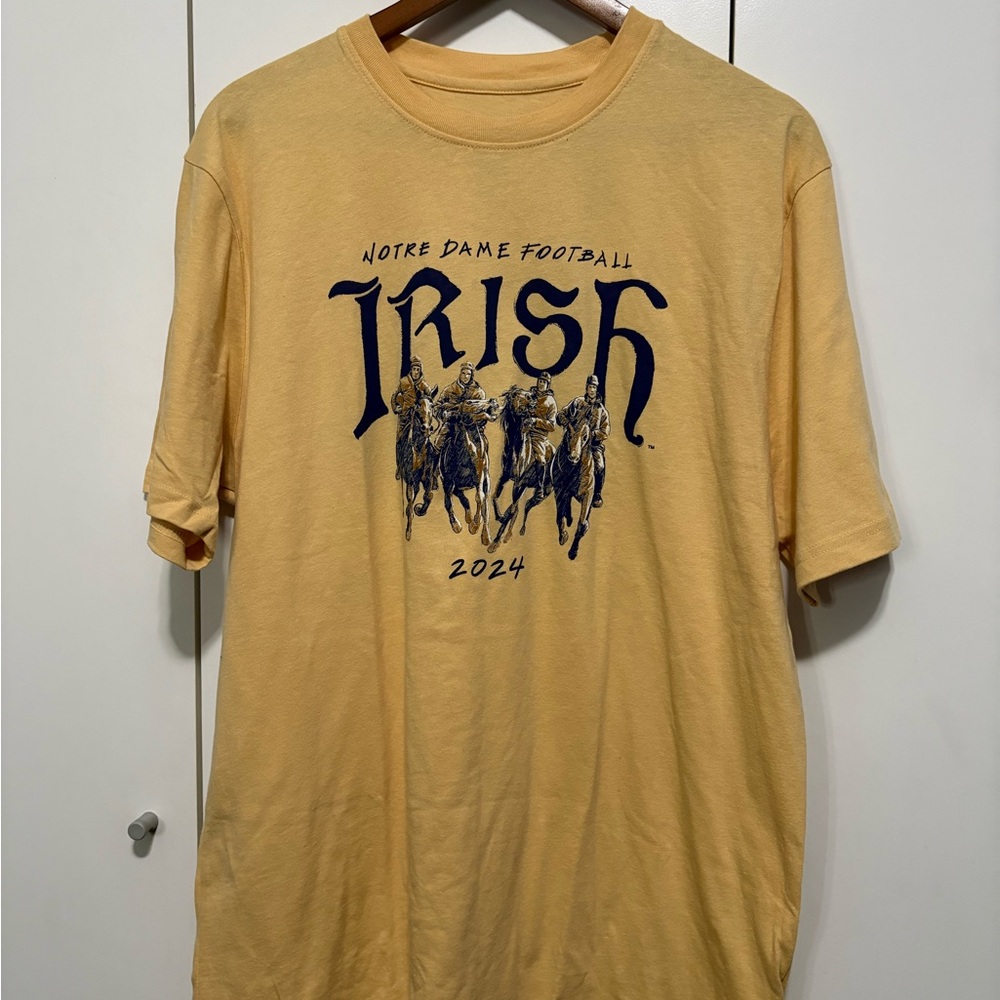 Notre Dame Football 'Irish' Yellow Short Sleeve Tee - 2024 Graphic